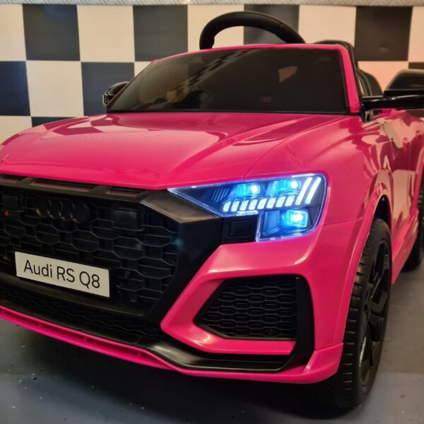 Children's car Audi Q8 with RC and 12 volt pink 1 person