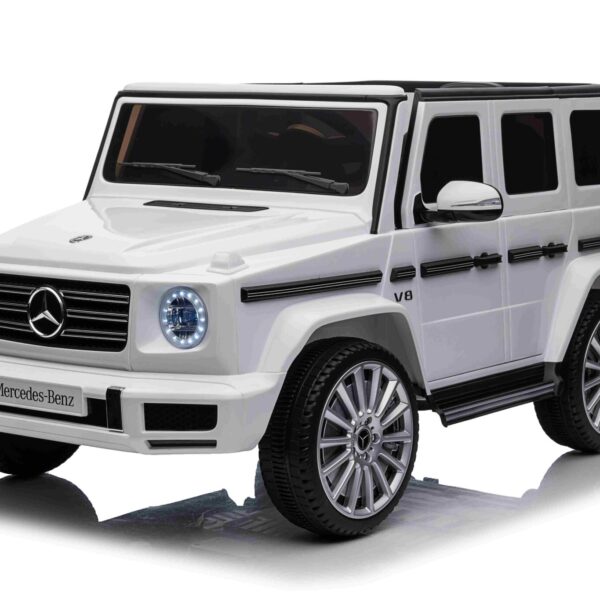 Battery children's car Mercedes G500 white 12 volts
