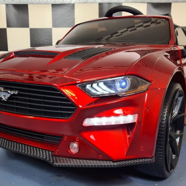 Children's car Ford Mustang 24 volt drift and RC metallic red