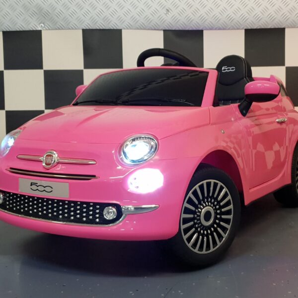 Fiat 500 battery children's toy car 12 volts with remote control pink